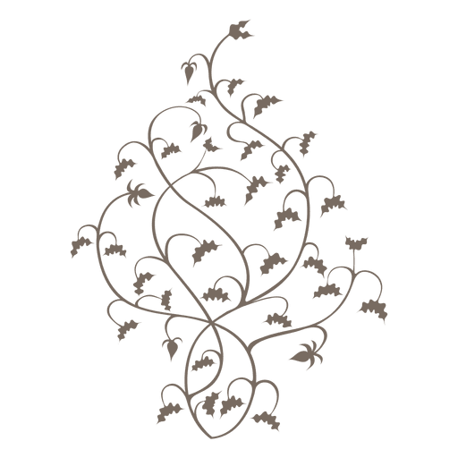 Curly floral swirls decoration PNG Design