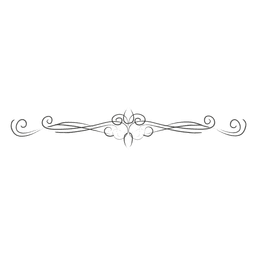 Divisor floral cacheado desenhado à mão Desenho PNG