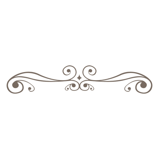 Decoração de linha de ornamento cacheado Desenho PNG