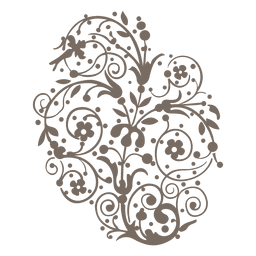 Curly swirls floral decoration PNG Design