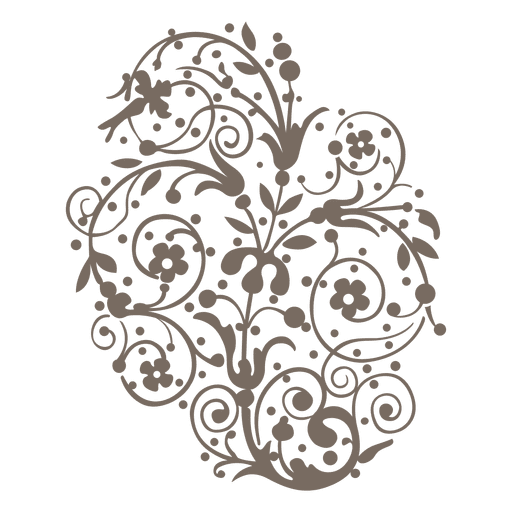 Curly wirbelt Blumendekoration PNG-Design
