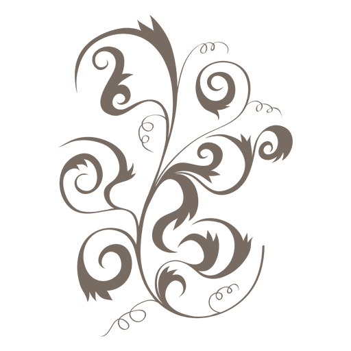 Curly wirbelt Blumenschmuckverzierung PNG-Design