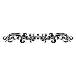 Divisor de remolinos florales con curvas 2 Diseño PNG