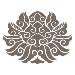 Curvy swirling floral ornament PNG Design Transparent PNG