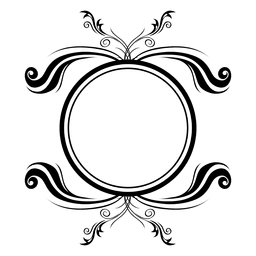 Kurviger Wirbel runder Rahmen 3 PNG-Design