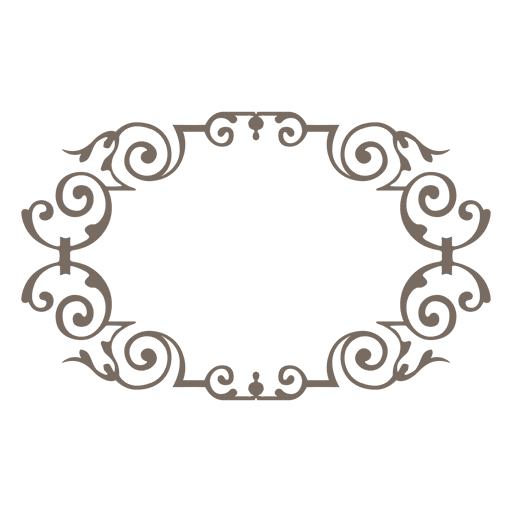 Runder Rahmen mit dekorativen Kurven PNG-Design