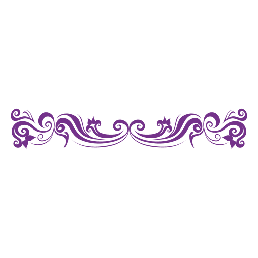 Purple Decorative floral divider PNG Design