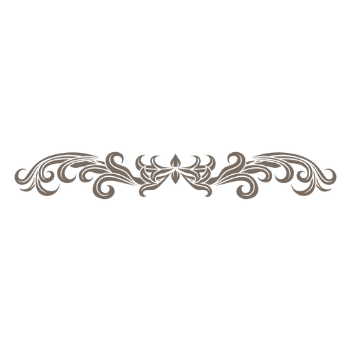 Decorative floral ornament divider PNG Design