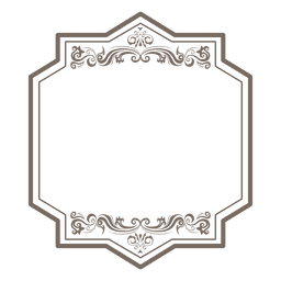 Marco decorativo floral rectangular. Diseño PNG