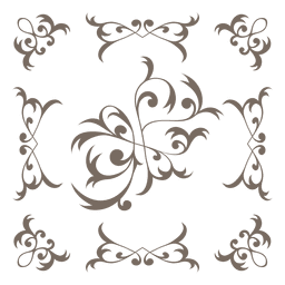 Marco decorativo con remolinos florales en el interior. Diseño PNG
