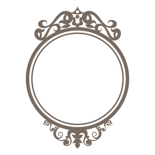Decorative ornate round frame PNG Design