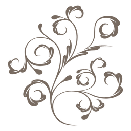 Remolinos decorativos de plantas Diseño PNG