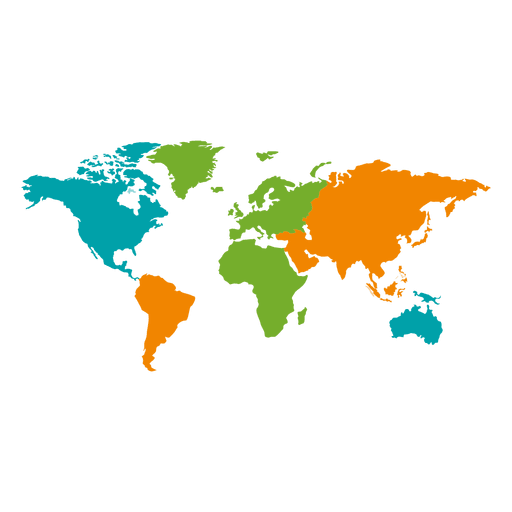Mapa del mundo continental de diferentes colores Descargar PNG/SVG transparente Mapa del mundo continental de diferentes colores Descargar PNG/SVG transparente