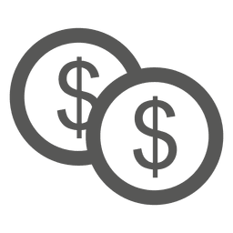 Icono plano de monedas de dólar Transparent PNG