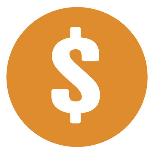 Gelber Kreis des Dollarzeichens PNG-Design