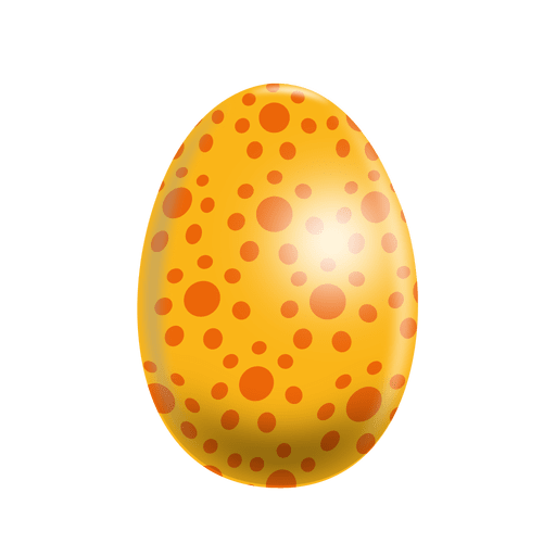 Huevo de pascua naranja punteado Diseño PNG