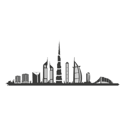 Dubai Skyline Silhouette PNG & SVG Design For T-Shirts