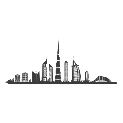 Dubai Skyline Silhouette PNG-Design