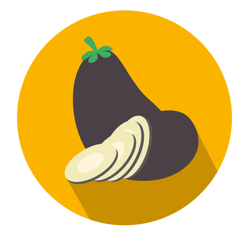 Eggplant flat circle icon PNG Design