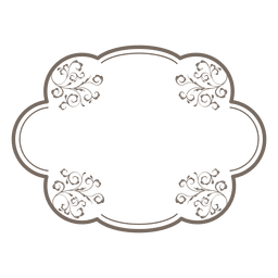 Decoração floral com moldura elíptica Desenho PNG