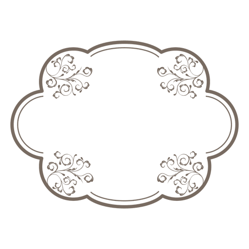 Elliptical frame floral decoration PNG Design
