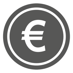 Flaches Euro-Münzsymbol PNG-Design