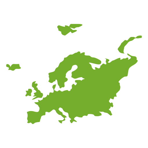 Mapa verde continental europeu Desenho PNG