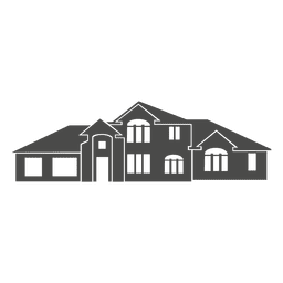 European house silhouette 2 Transparent PNG
