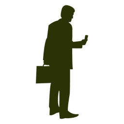 Executive holding briefcase silhouette PNG Design