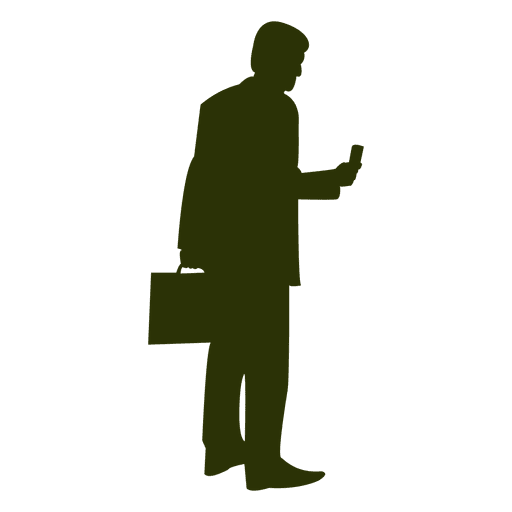 Executive holding briefcase silhouette