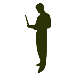 Exekutive die Laptop-Silhouette hält PNG-Design