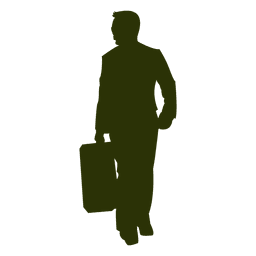 Ejecutiva sosteniendo maleta silueta Diseño PNG