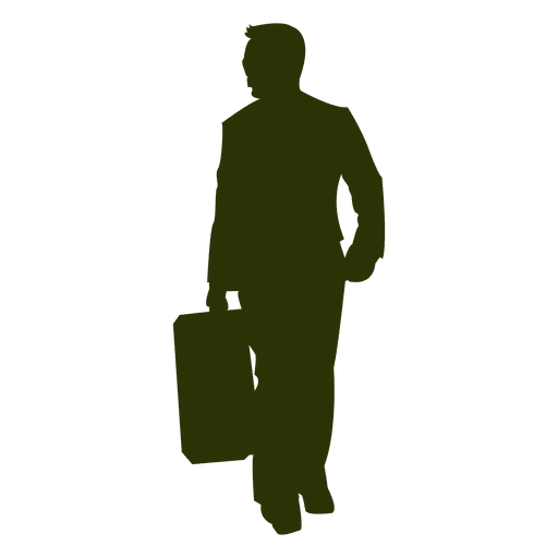Executive holding suitcase silhouette PNG Design