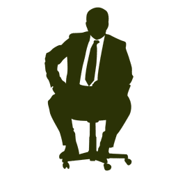 Ejecutivo sentado silueta Diseño PNG