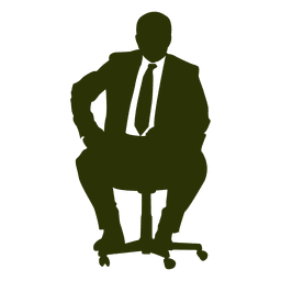 Executive sitting silhouette PNG Design