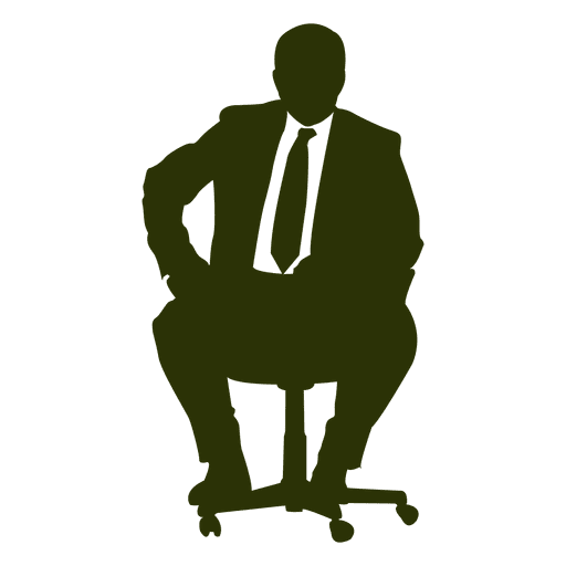 Executive sitting silhouette