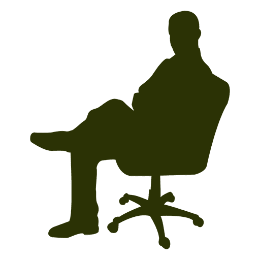 Executive sitting silhouette 1 PNG Design