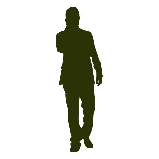 Executive talking on mobile silhouette PNG Design