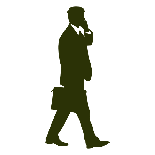 Executive talking mobile silhouette 1 PNG Design