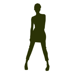 Silueta de chica de moda 1 Diseño PNG