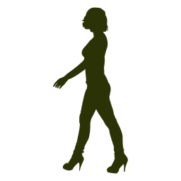 Fashion girl walking silhouette 4 PNG Design