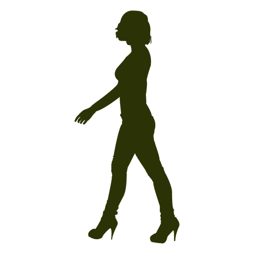 Chica de moda caminando silueta 4 Diseño PNG