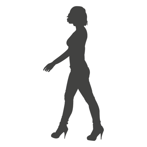 Silhueta de garota fashion caminhando Desenho PNG