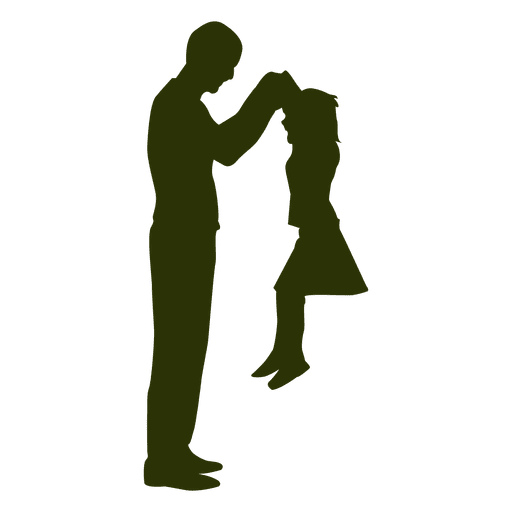 Father picking daughter silhouette PNG Design