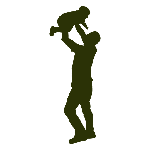Father picking son silhouette PNG Design