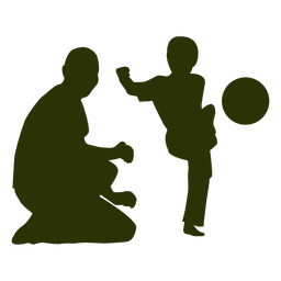 Father and son playing football PNG Design