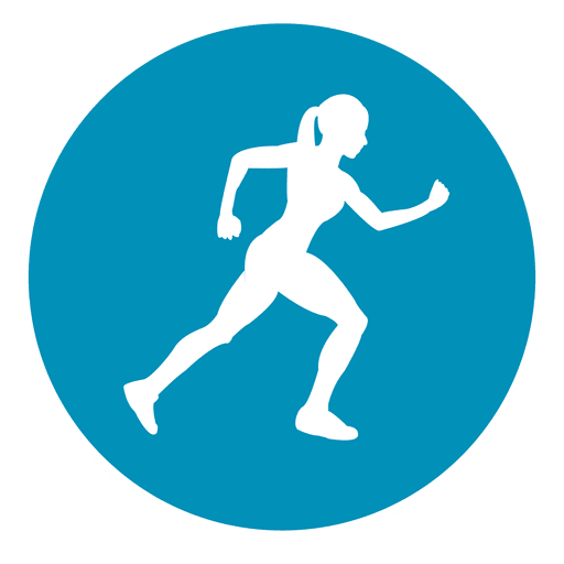Female athlete circle icon PNG Design