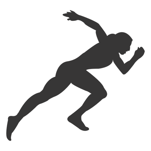 Female athlete silhouette PNG Design