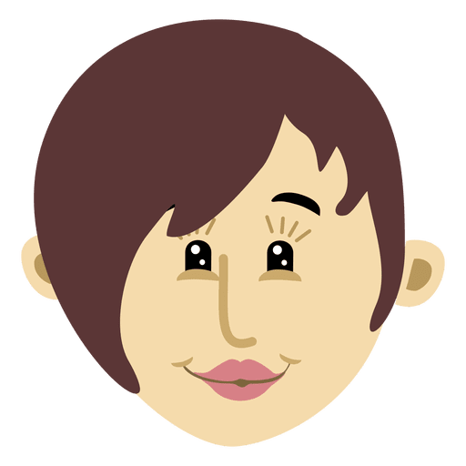 Personaje de cabeza de dibujos animados femenino Diseño PNG