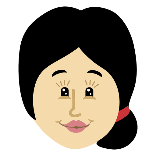 Female cartoon head character 1 PNG Design